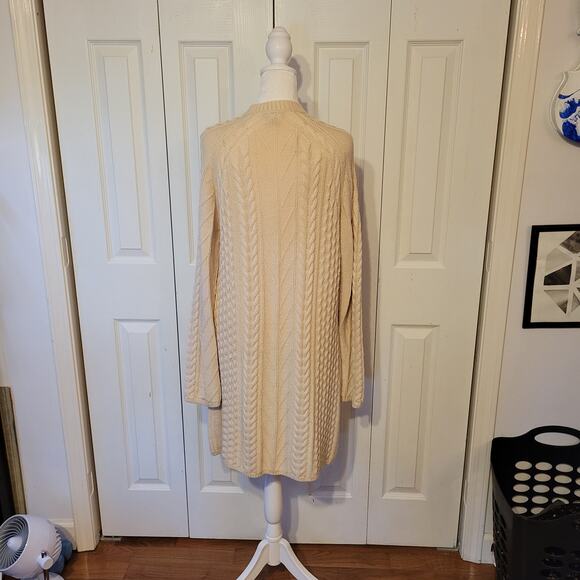 Per Se, L | Knitted Cream Wool Long Sleeve Cardigan - Picture 2 of 6